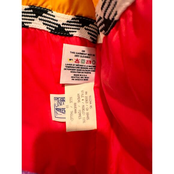 90's Roffe Skiwear Neon Pink Geometric pattern ski jacket Womens 10 - Picture 7 of 9